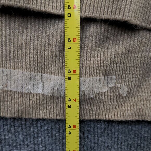 Madewell Womens Knit Sweater Dress Tan Small Long Sleeve Raglan Side Slit Hi-Low - Picture 13 of 13